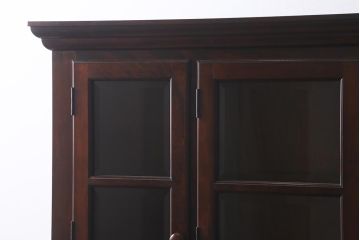 中古　松本民芸家具　見せる収納と隠す収納が一台で可能なF型食器棚(カップボード、飾り棚、収納棚、サイドボード、サイドキャビネット)(定価約100万円)(R-039679)