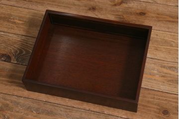 中古　民芸家具　漆塗り　紫檀材　大阪唐木指物　中澤唐木　紫峰作　職人こだわりの上質な飾り棚(茶棚、戸棚、収納棚)(R-039683)
