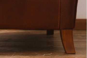 中古　イタリア製　baxter(バクスター)　OXFORDINE　牛革　ヴィンテージ感漂う1人掛けソファ(アームソファ、1Pソファ)(定価約86万円)(R-039685)