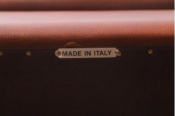 中古　イタリア製　baxter(バクスター)　OXFORDINE　牛革　ヴィンテージ感漂う1人掛けソファ(アームソファ、1Pソファ)(定価約86万円)(R-039685)