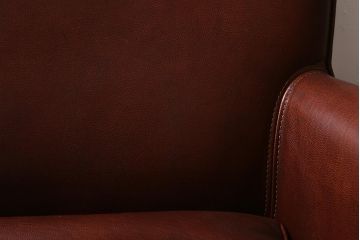 中古　イタリア製　baxter(バクスター)　OXFORDINE　牛革　ヴィンテージ感漂う1人掛けソファ(アームソファ、1Pソファ)(定価約86万円)(R-039686)