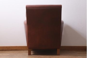 中古　イタリア製　baxter(バクスター)　OXFORDINE　牛革　ヴィンテージ感漂う1人掛けソファ(アームソファ、1Pソファ)(定価約86万円)(R-039686)