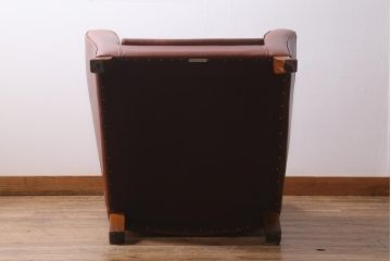 中古　イタリア製　baxter(バクスター)　OXFORDINE　牛革　ヴィンテージ感漂う1人掛けソファ(アームソファ、1Pソファ)(定価約86万円)(R-039686)