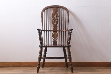 中古　松本民芸家具　#44A型　ウィンザーチェア(アームチェア、椅子、ウインザーチェア)(定価約18万円)(R-039689)