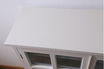 リメイク家具　中古　ペイント　民芸家具　爽やかなバイカラーが目を引く本箱(ブックケース、飾り棚、キャビネット、収納棚)(R-039690)