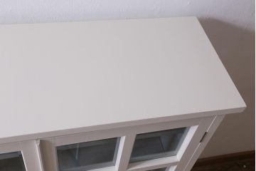 リメイク家具　中古　ペイント　民芸家具　爽やかなバイカラーが目を引く本箱(ブックケース、飾り棚、キャビネット、収納棚)(R-039690)