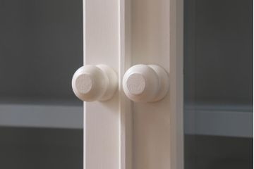 リメイク家具　中古　ペイント　民芸家具　爽やかなバイカラーが目を引く本箱(ブックケース、飾り棚、キャビネット、収納棚)(R-039690)