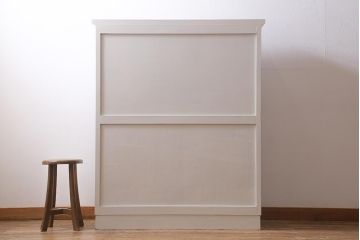 リメイク家具　中古　ペイント　民芸家具　爽やかなバイカラーが目を引く本箱(ブックケース、飾り棚、キャビネット、収納棚)(R-039690)