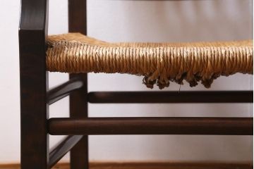 中古　松本民芸家具　SP型ラッシアームチェア　お洒落なラッシ座面が魅力のチェア(ラッシチェア、椅子)(R-039694)
