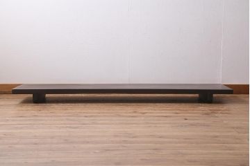 アンティーク家具　明治大正期　朴の木一枚板　使い込まれた木の風合いが趣ある裁ち板(作業台、飾り台、陳列台)(R-039696)