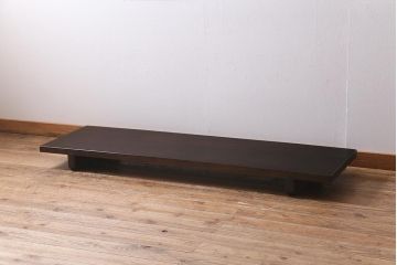 アンティーク家具　朴の木の一枚板を使用した味わい深い裁ち板(ローテーブル、ローボード)(R-039697)