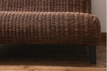 中古　ブランド家具　ACTUS(アクタス)社　アバカ材　ぬくもり感じる空間作りにおすすめのNEMOラブソファ(ソファ)(定価約10万3千円)(R-039699)