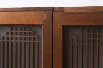 ラフジュ工房オリジナル　古建具リメイク　引き出し5杯付きの組子書院戸のキャビネット(戸棚、リビングボード)(R-039700)