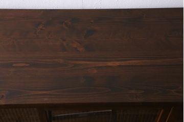 ラフジュ工房オリジナル　古建具リメイク　引き出し5杯付きの組子書院戸のキャビネット(戸棚、リビングボード)(R-039700)