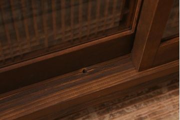 ラフジュ工房オリジナル　古建具リメイク　引き出し5杯付きの組子書院戸のキャビネット(戸棚、リビングボード)(R-039700)