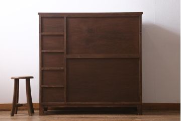 ラフジュ工房オリジナル　古建具リメイク　引き出し5杯付きの組子書院戸のキャビネット(戸棚、リビングボード)(R-039700)