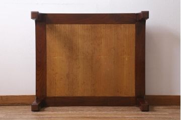中古　工芸家具(指物家具)　総ケヤキ材　漆塗り　溜塗と杢目が美しい高級感溢れる座卓(ローテーブル、センターテーブル、リビングテーブル)(R-039705)