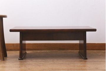 中古　松本民芸家具　#204型　コンパクトで使いやすい引き出し付きの上品な座机(ローテーブル、文机)(R-039709)
