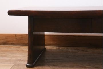 中古　松本民芸家具　#204型　コンパクトで使いやすい引き出し付きの上品な座机(ローテーブル、文机)(R-039709)