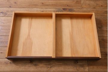 中古　松本民芸家具　シックな書斎作りにおすすめの平机(デスク、ワークデスク、在宅ワーク、在宅用)(R-039710)