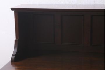 中古　松本民芸家具　シックな書斎作りにおすすめの平机(デスク、ワークデスク、在宅ワーク、在宅用)(R-039710)