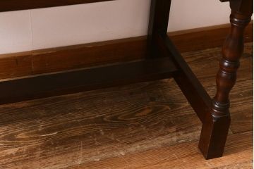 中古　松本民芸家具　シックな書斎作りにおすすめの平机(デスク、ワークデスク、在宅ワーク、在宅用)(R-039710)