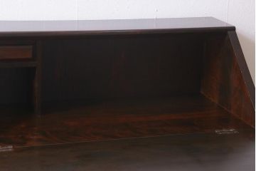 ヴィンテージ家具　松本民芸家具　H型　ボールフットの脚がお洒落なライティングビューロー(簿記机、在宅ワーク、在宅用デスク、ビンテージ)(R-039711)