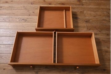 ヴィンテージ家具　北欧ビンテージ　nathan社(ネイサン)　チーク材　収納力抜群のウォールユニット(キャビネット、食器棚)(R-039716)