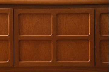 ヴィンテージ家具　北欧ビンテージ　nathan社(ネイサン)　チーク材　収納力抜群のウォールユニット(キャビネット、食器棚)(R-039716)