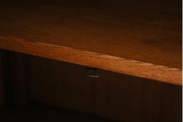アンティーク家具　フランスアンティーク　ウォールナット材　大理石　上手物!ラウンド型のミラーが目を惹く高級感漂うキャビネット(収納棚、飾り棚、ウォッシュスタンド)(R-039726)