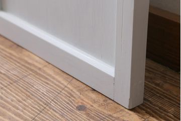 アンティーク建具　和製アンティーク　昭和初期　ペイント　淡い水色が爽やかな木製ドア(扉、開き戸、建具)(R-039727)