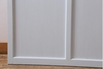 アンティーク建具　和製アンティーク　昭和初期　ペイント　淡い水色が爽やかな木製ドア(扉、開き戸、建具)(R-039727)
