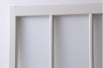 アンティーク建具　和製アンティーク　昭和初期　ペイント　アンティークホワイト　フレンチシックなガラス戸1枚(引き戸、建具)(R-039728)