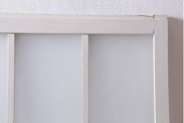 アンティーク建具　和製アンティーク　昭和初期　ペイント　アンティークホワイト　フレンチシックなガラス戸1枚(引き戸、建具)(R-039728)