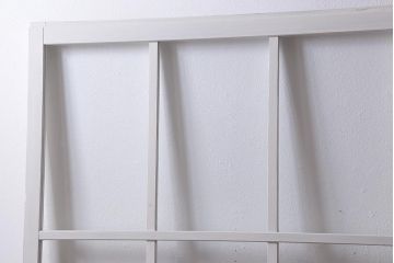 アンティーク建具　和製アンティーク　昭和初期　清潔感漂うホワイトペイントのガラス戸2枚セット(引き戸、建具)(R-039730)