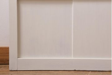 アンティーク建具　和製アンティーク　昭和初期　清潔感漂うホワイトペイントのガラス戸2枚セット(引き戸、建具)(R-039730)