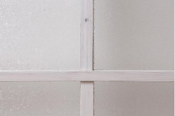 アンティーク建具　昭和初期　ペイント　きらきら輝くダイヤガラスがお洒落なガラス戸1枚(引き戸・建具)(R-039731)