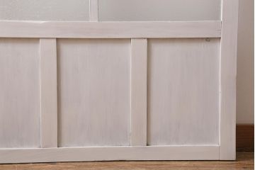 アンティーク建具　昭和初期　ペイント　きらきら輝くダイヤガラスがお洒落なガラス戸1枚(引き戸・建具)(R-039731)