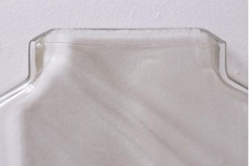 レトロ雑貨　オリエンタルカレー　木製の蓋が魅力的なアンティークのガラスビン(ガラス瓶、角瓶)(R-039732)