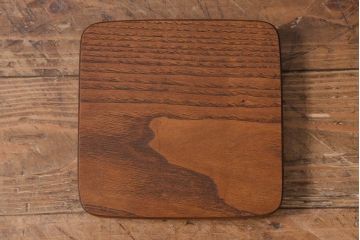 レトロ雑貨　オリエンタルカレー　木製の蓋が魅力的なアンティークのガラスビン(ガラス瓶、角瓶)(R-039733)