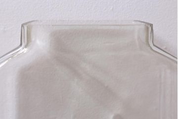 レトロ雑貨　オリエンタルカレー　木製の蓋が魅力的なアンティークのガラスビン(ガラス瓶、角瓶)(R-039733)