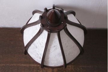 中古　木芸研究会　温かな和の雰囲気を醸し出すスタンドライト(ランプ、卓上照明)(R-039734)