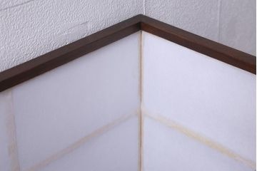 中古　民芸家具　和モダンスタイルに活躍する置行灯風スタンドライト(フロアライト、スタンド照明)(R-039736)