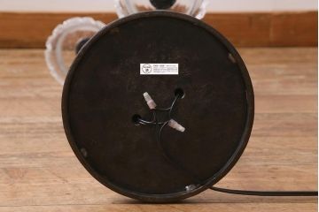 ヴィンテージ照明　ロートアイアン　ガラスシェードがおしゃれなフロアランプ(フロアライト、スタンドライト、ビンテージ)(R-039738)