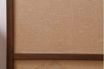ビンテージ家具　桑材　「寿子」銘入り　花蝶刺繍衝立(パーテーション、ついたて)(R-039739)