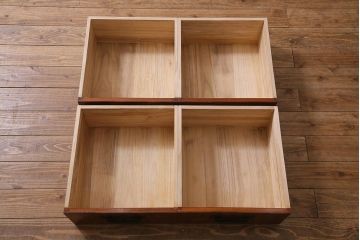 ビンテージ家具　中古　国産　最高級品!　総ケヤキ材・中桐材　玉杢　手打ち金具　漆塗り　伝統技術の粋をつくした極上のサイドボード(キャビネット、戸棚、収納棚、ヴィンテージ)(定価約120万円)(R-039746)