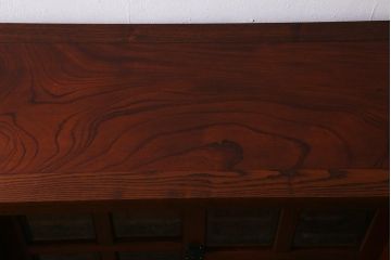 ビンテージ家具　中古　国産　最高級品!　総ケヤキ材・中桐材　玉杢　手打ち金具　漆塗り　伝統技術の粋をつくした極上のサイドボード(キャビネット、戸棚、収納棚、ヴィンテージ)(定価約120万円)(R-039746)