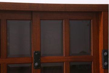 ビンテージ家具　中古　国産　最高級品!　総ケヤキ材・中桐材　玉杢　手打ち金具　漆塗り　伝統技術の粋をつくした極上のサイドボード(キャビネット、戸棚、収納棚、ヴィンテージ)(定価約120万円)(R-039746)