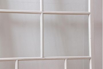 アンティーク建具　ナチュラルレトロなホワイトのペイントガラス戸2枚セット(引き戸)(R-039752)