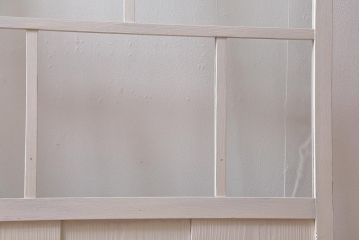 アンティーク建具　ナチュラルレトロなホワイトのペイントガラス戸2枚セット(引き戸)(R-039752)
